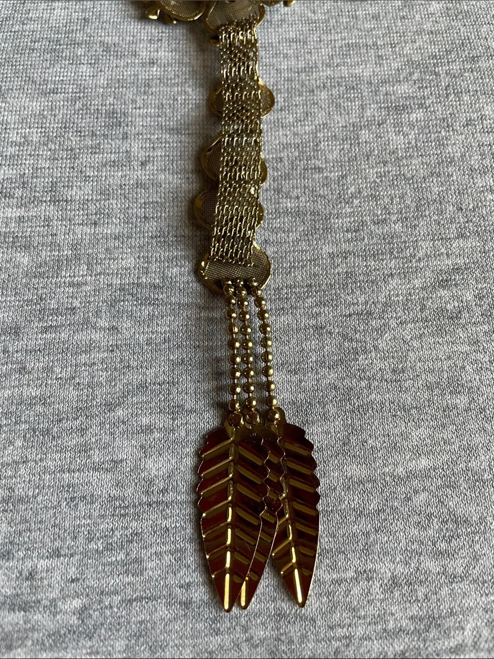 Gold Floral Drop Brooch with Crystal Accent - Women Jewelry Brooches